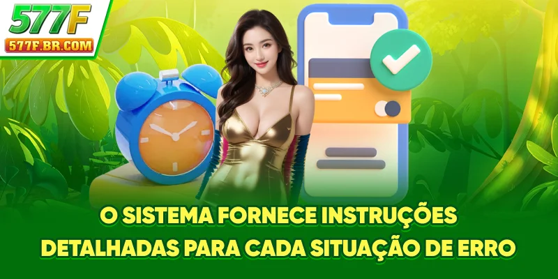 O sistema fornece instruções detalhadas para cada situação de erro