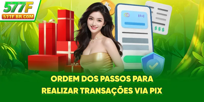 Ordem dos passos para realizar transações via PIX