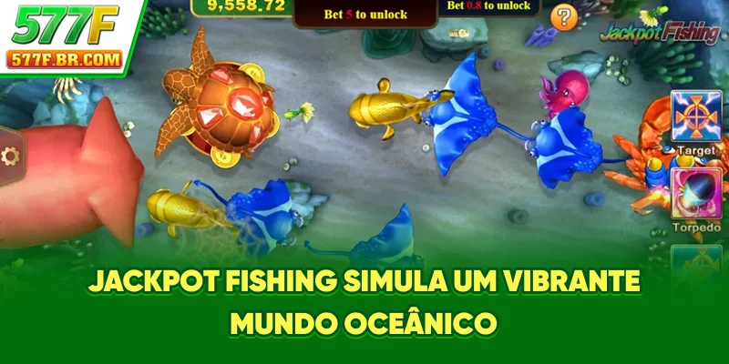 Jackpot Fishing simula um vibrante mundo oceânico