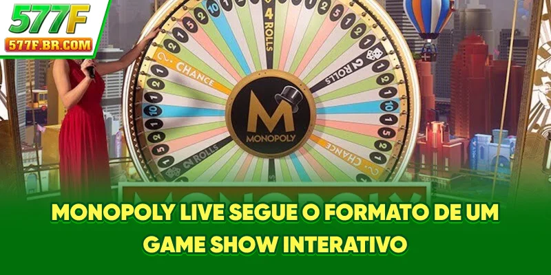 Monopoly Live segue o formato de um game show interativo.
